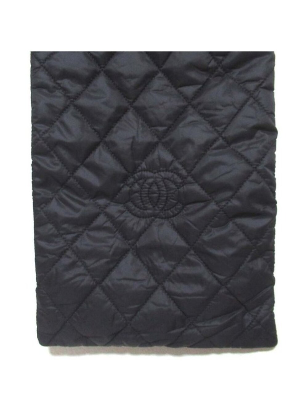 Chanel CC Logo Quilted Patted Muffler Black Scarf - Picture 3 of 4